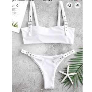 **SOLD**White buckle bikini